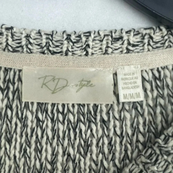 RD Style Sweater Womens Sz M Gray Knitted Crew Neck Stretch Pullover Long Sleeve - Picture 8 of 11